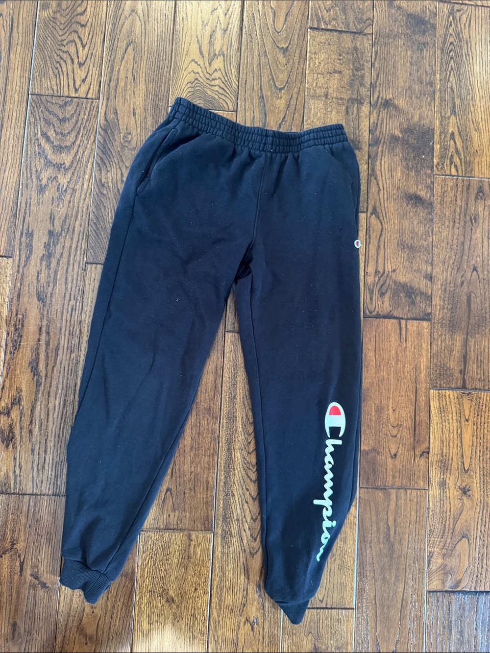 Champion Black Kids Jogger Sweatpants with Side Logo